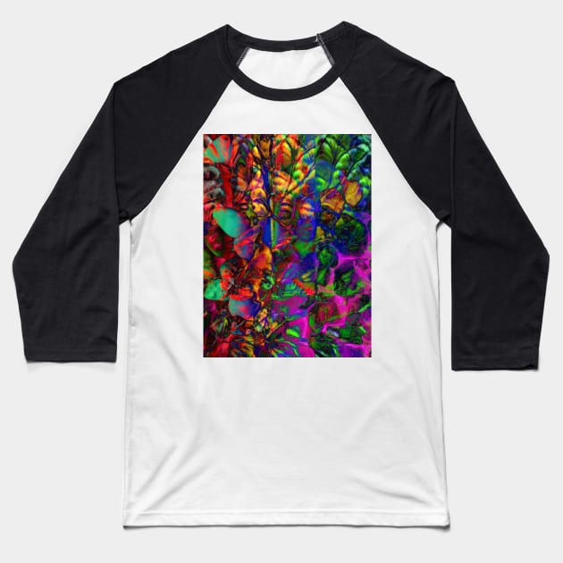 Abstract Colorful Digital Art Design Baseball T-Shirt by Kenen's Designs